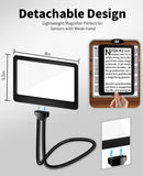 1 x RAW Customer Returns 5X Hands Free Magnifying Glass Hanging Neck, Flexible Gooseneck FullPage Reading Magnifier, 8 x 5 Large Page Magnifier for Reading Small Prints Low Vision Seniors with Aging Eyes - RRP €23.45