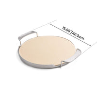 1 x RAW Customer Returns Onlyfire 33.52cm pizza stone with handle holder for pizza oven, gas grill, charcoal grill, kamado, for Weber Gourmet BBQ System - RRP €39.14