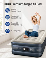 1 x RAW Customer Returns iDOO Inflatable Mattress, Inflatable Bed with Built-in Inflation Pump. Quick Inflation Deflation in Just 3 Minutes. for Home, Travel Camping. Measurements 188x99x38cm. Maximum Weight 250Kg Single  - RRP €70.58