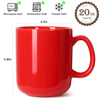 1 x RAW Customer Returns Smilatte 600 ml large coffee mug cups, M016 Plain porcelain Boss Big large tea cup mug with handle for dad men, set of 2, red - RRP €23.41