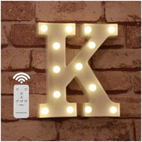 1 x RAW Customer Returns LED Alphabet Letter Lights with Wireless Remote Control Timer Adjustable Intensity Decoration for Birthdays, Parties, Weddings and Holidays, Homes and Bars, Letter K - RRP €19.98