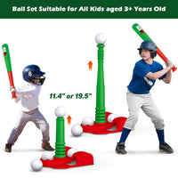 2 x Brand New VATOS T Ball Sets for Kids 3-5, Children Teeball Toy Sets with Adjustable Height Baseball Target Fixed Ejection Baseball Batting Tee 6pcs Baseballs, Outdoor Toys Gifts for Boys 3-12 - RRP €80.66