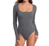 8 x Brand New TownCat Women s Long Sleeve Bodysuit Tops with Stretchy Square Neckline Yoga Top Tummy Control Shaping Bodies Elegant Sport - RRP €185.44