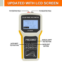 1 x RAW Customer Returns FrogBro 1600W Upgraded EY1600W Photovoltaic Solar Panel Tester Multimeter with LCD Screen, PV Data Testing and Open Circuit Voltage Troubleshooting Tool EY-1600W  - RRP €110.92