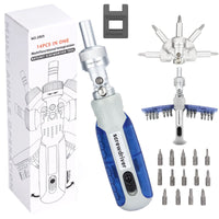 1 x RAW Customer Returns LZHDZQD Magnetic Screwdriver Set Screwdriver with bits Magnetic Bits Professional Maintenance Tools Set Multifunctional Screwdriver 14 in 1 ratchet sets  - RRP €14.75