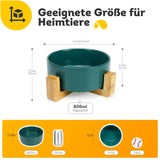 3 x Brand New inntt Ceramic Dog Bowl 850ML Food Bowl Water Bowl for all cats or medium to large dogs with bamboo stand 850ML, 1-Green  - RRP €59.37