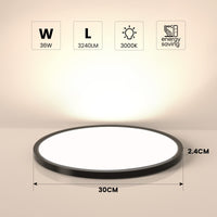 1 x RAW Customer Returns OTREN LED ceiling light ceiling lamp flat round 3000K bathroom for kitchen living room hallway, 30CM 36W - RRP €25.56