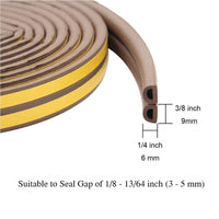 4 x Brand New Adkwse sealing tape for doors, door seal self-adhesive door seal D-profile rubber seal for window seal wind protection, noise brown  - RRP €36.24