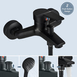 1 x RAW Customer Returns Bathtub faucet black bath faucet with hand shower 3 modes mixer tap bathtub set faucet bathtub with shower head and 1.5m hose for bathtub - RRP €45.7