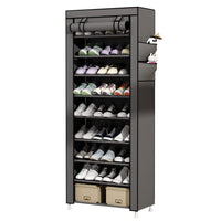 1 x RAW Customer Returns UDEAR 10-Tier Shoe Cabinet Shoe Rack Storage Shoe Shelf for 27 Pairs of Shoes Gray - RRP €33.26