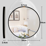 1 x RAW Customer Returns LIGHTEN Round mirror 40cm with gold metal frame HD wall mirror made of glass for bathroom, dressing room or living room make-up mirror - RRP €35.28