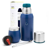 1 x RAW Customer Returns Argentinian Yerba Mate Set of 6 - Includes steel mate cup with lid, bombilla drinking tube and thermos with 2 mate pouring plugs Pico Cebador Blue  - RRP €38.99