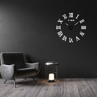 1 x RAW Customer Returns FOGARI 3D Wall Clock Large for Gluing - Luminous Effect, DIY Mute Modern Clock Wall Sticker for Living Room Kitchen Bedroom Office 40-70cm  - RRP €15.12