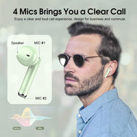 1 x RAW Customer Returns OYIB Bluetooth 5.3 Headphones In Ear, 2023 New Bluetooth 5.3 Wireless Headphones with ENC Microphone, Immersive HiFi Headphones, Touch Control Earbuds with LED Display, 25H, IPX7 Waterproof, Green - RRP €20.54