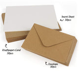 1 x RAW Customer Returns Mocraft 30 Set Vintage Kraft Paper Envelopes Blank Folding Cards with Envelopes White Inserts Recycled Double Cards Envelopes for Greetings Invitation, Natural Brown - RRP €12.1