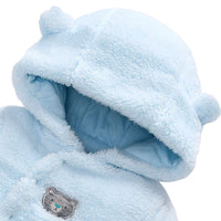 1 x RAW Customer Returns Baby Winter Onesie Baby Onesies, Baby Boys and Girls Onesie with Hood, Thick and Warm Baby Snowsuit Set, Blue 3-6 Months - RRP €37.87