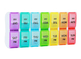 1 x RAW Customer Returns Pill Box 7 Days 2 Compartments Morning Evening Large Removable Pill Box Medicine Box 14 Compartments Pill Box Medicine Dispenser for Vitamins, Fish Oil, Supplements and Medicines Colourful  - RRP €22.8