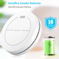 1 x RAW Customer Returns Networked smoke detector with 10 year battery, mute and test, fire alarm networked with no flashing LED in standard state smoke alarm for bedrooms, basements and storage rooms set of 6 - RRP €137.16