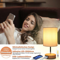 1 x RAW Customer Returns HSLighting Bedside Lamp Touch Dimmable Table Lamp with 2 USB Quick Charge Ports Charging Function 3 Brightness Levels Adjustable Desk Lamp Minimalist for Bedside Reading Living Room - RRP €26.99