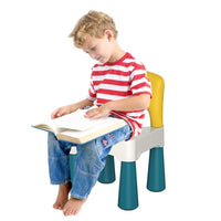 1 x RAW Customer Returns burgkidz Plastic Curved Back Chair, Perfect Addition to Kids Activity Table for Boys and Girls for Building Blocks, Height 9.3 , Max Weight 100 Kg 220 Lb, Macaron - RRP €24.99