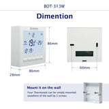 1 x RAW Customer Returns Battery Powered Thermostat for Gas Boiler,3A Digital Programmable Room Heating Thermostat with LCD Display White Backlight Temperature Controller BOT-313 - RRP €30.04