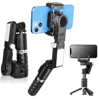 1 x RAW Customer Returns STRBDYI Smartphone Stabilizer, Gimbal Cell Phone Stabilizer, Selfie Stabilizer with Bluetooth Remote Control for Vlogging, YouTube, Live Video, Compatible with iPhone Android Black  - RRP €61.99