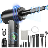 1 x RAW Customer Returns Soekodu Cordless Handheld Car Vacuum Cleaner, 100000rpm Electric Dust Blower 2 in 1 Rechargeable 9000 mAh Wet-Dry Mini Compressed Air Vacuum Cleaner for Car, Home, Office Black, 9000 mAh  - RRP €39.06