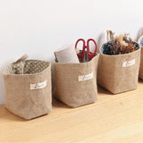 1 x Brand New Hanging Storage Bags, 4 Pack Small Organizer Basket Cotton Linen Wall Mount Organizer Hanging Storage Bag Storage Basket - RRP €20.4