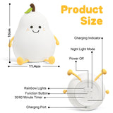 1 x RAW Customer Returns URAQT Silicone Night Light Children, 7 Colors Smile Pear-Shaped Night Light 1200mAh Baby Light USB Charging and Timing Function Kawaii Night Lamp with Touch Switch 3 Level Brightness Adjustment - RRP €18.68