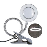 5 x Brand New LED Magnifying Glass Lamp, White Aesthetic Portable Desk Lamp with Lighting for Skin Care Tattoo Beauty Magnifying Glass for Salon Use - RRP €101.9