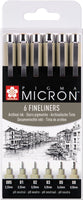 1 x RAW Customer Returns PIGMA MICRON Fineliner SET 6 pens, black  - RRP €11.98