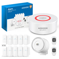 1 x RAW Customer Returns AGSHOME Full WIFI Alarm System with 3 Window and Door Alarm, 1 Remote Control, Used for Home, Window and Door Intrusion, App Controlled Alarm System - RRP €59.0