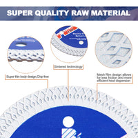 1 x RAW Customer Returns Diamond cutting disc, BRCUT 250mm Turbo Mesh diamond blade, with X rim segment mesh fabric Turbo tile blades for hard ceramic porcelain tiles granite marbles cutting disc - RRP €35.99