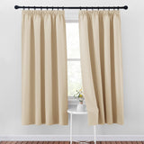 1 x RAW Customer Returns PONY DANCE curtains with ruffle tape set of 2 blackout curtains for rails H 175 x W 140 cm curtain blackout ruffle tape bedroom curtains beige opaque, Biscotti Beige - RRP €32.95