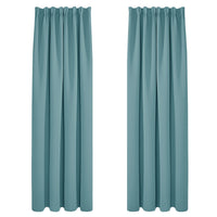 1 x RAW Customer Returns Deconovo Curtain Blackout Living Room Thermal Curtain Ruffle Tape Curtains Bedroom, 245x140cm HeightxWidth , Sky Blue, Set of 2 - RRP €46.49