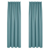 1 x RAW Customer Returns Deconovo opaque curtains with ruffle tape curtain living room thick thermal curtain cold protection warm heat protection, 242x132cm height x width , sky blue, set of 2 - RRP €33.84