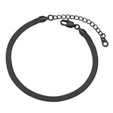 1 x RAW Customer Returns FOCALOOK women s anklet black 22 5cm 5mm wide snake chain shape anklet summer beach ankle bracelet adjustable foot jewelry accessory for vacation - RRP €24.0