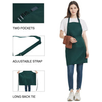 2 x RAW Customer Returns atopo Pack of 4 Chefs Aprons, Aprons for Men Women, Waterproof Apron with 2 Pockets, Adjustable Neck Strap Apron for Kitchen Cooking Baking Garden BBQ Green - RRP €37.98