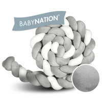 1 x RAW Customer Returns BABYNATION - Nursing pillow braided 250 cm white grey - side sleeper pillow - ideal as a gift - machine washable - RRP €40.28