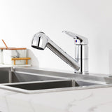 1 x RAW Customer Returns Auralum single lever kitchen faucet with 2 spray types, kitchen faucet extendable, sink faucet with 360 swivel, chrome single lever mixer tap for kitchen - RRP €45.99