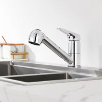 1 x RAW Customer Returns Auralum single lever kitchen tap with 2 jet types, kitchen shower tap, kitchen extendable sink tap with 360 swiveling chrome single lever mixer tap for kitchen - RRP €39.31