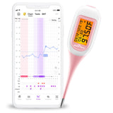 1 x RAW Customer Returns Basal thermometer fertility thermometer Bluetooth for cycle control desire to have children with Premom APP from Easy Home, thermometer with auto BBT sync, orange backlight LCD display, BT-A31 - RRP €37.76