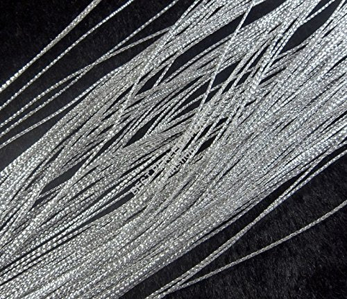 1 x RAW Customer Returns 50 meters, pearl cord, 0.8 mm pearl thread, jewelry cord, jewelry thread, nylon cord, craft cord, craft thread, metallic effect color, jewelry making silver  - RRP €8.32