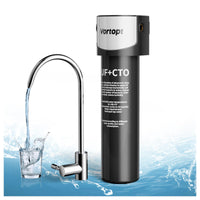 1 x RAW Customer Returns Vortopt Undersink Water Filter for Ba t-ria Reduction, NSF ANSI 42 Certified, 0.01 m Ultra Filtration, with Special Tap, 70,000 Liters High Capacity, Q6-UF - RRP €129.99