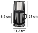 1 x RAW Customer Returns grossag 1322 single coffee machine KA 8.17 black stainless steel -1 cup coffee machine 150ml permanent filter 380W - RRP €22.18