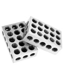 1 x RAW Customer Returns QWORK 2 pieces parallel blocks, metric 1-2-3 blocks, 23 holes clamping blocks, size 25 x 50 x 75 mm, precision 0.005 mm, milling machine accessories - RRP €23.18