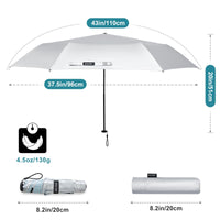 1 x RAW Customer Returns G4Free Compact Umbrella Small Travel Umbrella, 115g, Ultralight, Ultra Small, UPF 50 Mini UV Parasol, Carbon Fiber Ribs - RRP €20.16