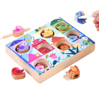 2 x Brand New Afufu Montessori toy sorting game, wooden toy from 3 4 5 year old boys girls, 2-in-1 educational toy motor skills toy wood, wooden puzzle motor skills toy for children toddler birthday gift - RRP €19.34