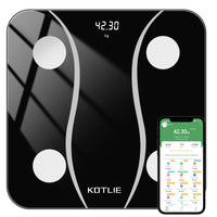 3 x RAW Customer Returns Body fat scales, people scales with app, digital personal scales test winner, scales with body fat and muscle mass MAX 180 kg - RRP €59.46