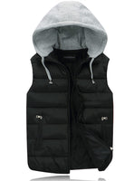 1 x RAW Customer Returns Ommda Men s Sleeveless Vest Warm Padded Winter with Windproof Hood Sleeveless Sports Jacket Casual Jacket with Zip Black M - RRP €37.68